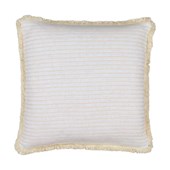 Woven Fringe Cushion White